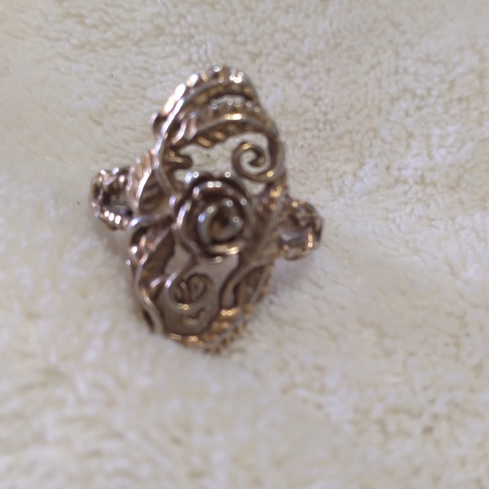 VINTAGE RING WITH ROSE - Picture 2 of 2
